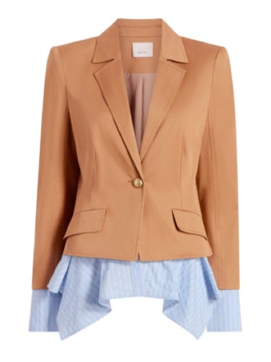 cinq a sept Jackets & Blazers - Cinq A Sept Shilo Jacket in Brown Sandstone/Light Bluebell